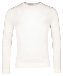 Thomas Maine Fine Merino Single Knit Crew Neck Trui Ecru