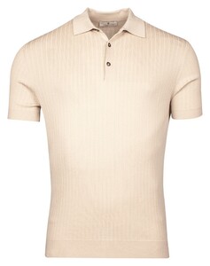 Thomas Maine Fine Rib-Knit Pullover Poloshirt Kitt
