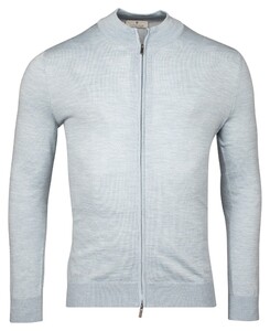 Thomas Maine Full Zip Single Knit Luxury Fine Merino Vest Licht Blauw