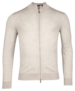 Thomas Maine Full Zip Single Knit Luxury Fine Merino Vest Licht Grijs