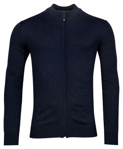 Thomas Maine Full Zip Single Knit Luxury Fine Merino Vest Navy