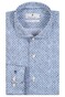 Thomas Maine Geometric Pattern Roma Modern Kent Two-Ply Cotton Overhemd Blauw