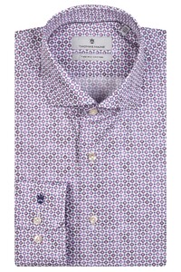 Thomas Maine Geometric Pattern Roma Modern Kent Two-Ply Cotton Shirt Mauve