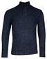 Thomas Maine Half Plaquet Buttons Texture Knit Pullover Jeans Blue Melange