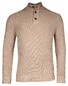 Thomas Maine Half Plaquet Buttons Texture Knit Pullover Light Beige Melange