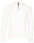 Thomas Maine Half Zip Allover Half Cardigan Knit Pullover Off White