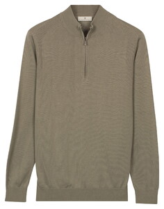 Thomas Maine Half Zip Fine Lyocell Cotton Silk Single Knit Pullover Green