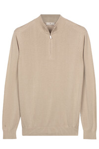 Thomas Maine Half Zip Fine Lyocell Cotton Silk Single Knit Pullover Kitt