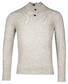 Thomas Maine Half Zip Round Knit Cashmere Wool Blend Trui Grijs Melange