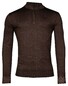 Thomas Maine Half Zip Single Knit Dye Wash Trui Donker Bruin