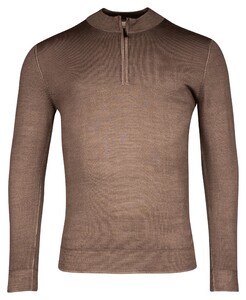 Thomas Maine Half Zip Single Knit Dye Wash Trui Taupe