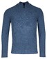 Thomas Maine Half Zip Vintage Texture Knit Pullover Denim Blue Melange