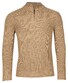 Thomas Maine Half Zip Vintage Texture Knit Pullover Greige