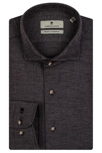 Thomas Maine Herringbone Cotton Shirt Grey