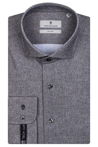 Thomas Maine Herringbone Tech Lux Performance Knit Shirt Grey