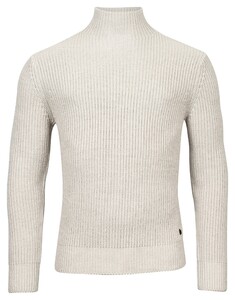 Thomas Maine High Turtle Rib Knit Pullover Beige