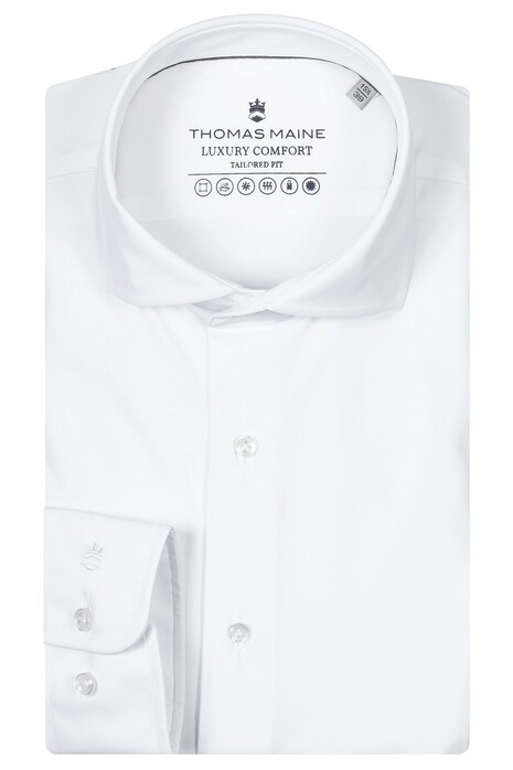 Thomas Maine Hyper Stretch Luxury Comfort Roma Modern Kent Shirt White