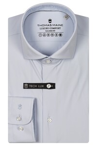 Thomas Maine Hyperflex Subtle Dot Contrast Fabric Roma Modern Ken Overhemd Licht Blauw