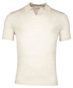 Thomas Maine Knitted Fine Merino Subtle Placquet Contrast No Buttons Collar Polo Kitt