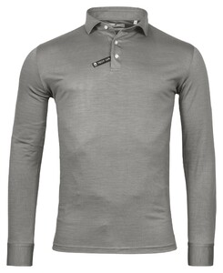 Thomas Maine Knitted Uni Wool Jersey Poloshirt Grey