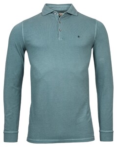 Thomas Maine Long Sleeves Piqué Pigment Dyed Polo Petrol Grey