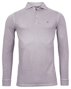 Thomas Maine Long Sleeves Pique Pigment Dyed Poloshirt Pale Lilac