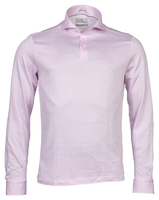 Thomas Maine Longsleeve Bari Collar Poloshirt Light Pink