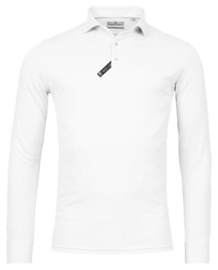 Thomas Maine Longsleeve Tech Pique Uni Poloshirt Optical White
