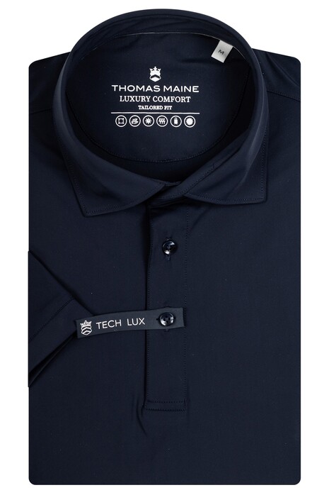 Thomas Maine Luxury Comfort Stretch Short Sleeve Uni Color Polo Navy