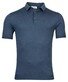 Thomas Maine Luxury Polo Pullover Short Sleeve Merino Wool Single Knit Poloshirt Mid Blue
