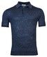 Thomas Maine Luxury Polo Pullover Short Sleeve Single Knit Merino Silk Linen Poloshirt Navy