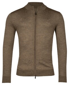 Thomas Maine Merino Cardigan Zip Single Knit Dark Olive