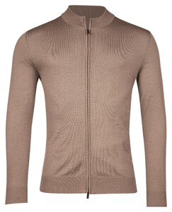 Thomas Maine Merino Cardigan Zip Single Knit Taupe