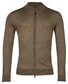 Thomas Maine Merino Cardigan Zip Single Knit Vest Dark Olive