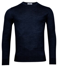 Thomas Maine Merino Crew Neck Single Knit Pullover Navy