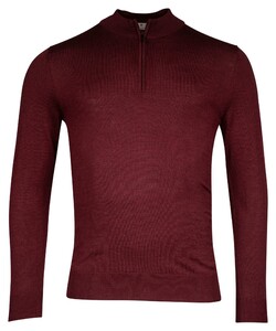 Thomas Maine Merino Half Zip Single Knit Pullover Bordeaux Melange