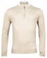 Thomas Maine Merino Half Zip Single Knit Pullover Ecru Melange