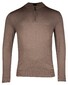 Thomas Maine Merino Half Zip Single Knit Pullover Taupe