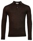 Thomas Maine Merino Pullover Polo Single Knit Brown