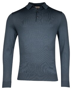 Thomas Maine Merino Pullover Polo Single Knit Storm Sky