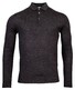 Thomas Maine Merino Pullover Polo Single Knit Trui Antraciet Melange