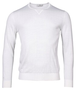 Thomas Maine Merino Uni Crew Neck Pullover Ecru