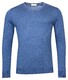 Thomas Maine Merino V-Neck Single Knit Pullover Mid Blue
