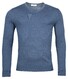 Thomas Maine Merino V-Neck Single Knit Trui Storm Sky