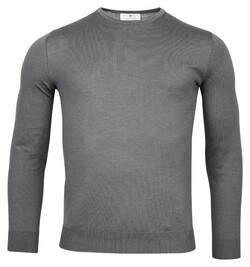 Thomas Maine Merino Wool Crew Neck Single Knit Pullover Grey