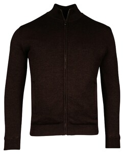 Thomas Maine Merino Wool Lined Cardigan Zip Collar Vest Bruin