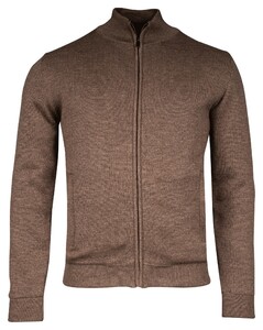 Thomas Maine Merino Wool Lined Cardigan Zip Collar Vest Taupe