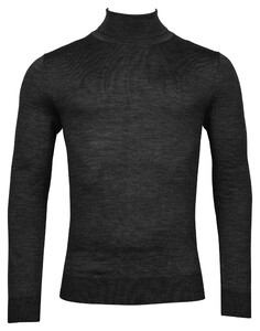 Thomas Maine Merino Wool Rollneck Single Knit Pullover Anthracite Melange