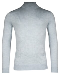 Thomas Maine Merino Wool Rollneck Single Knit Pullover Licht Blue Melange