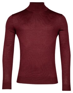 Thomas Maine Merino Wool Rollneck Single Knit Trui Bordeaux Melange